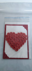 Felicitare cu floare si petale 3D lucrate manual cod k724 - Img 1