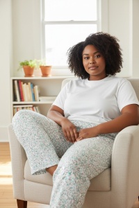 Pantaloni de pijama din bumbac pentru dama COD PNT-018