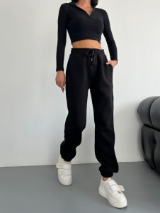 Pantaloni grosi de trening de dama cod T974 - Img 2