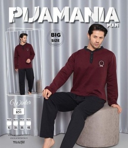 Pijama barbati groasa din bumbac model nou cod x3899