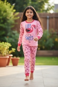 Pijama cu maneca lunga si pantaloni lungi din bumbac pentru copii COD PJ-144