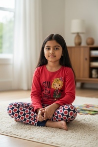Pijama cu maneca lunga si pantaloni lungi din bumbac pentru copii COD PJ-154