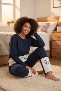 Pijama dama cu imprimeu cocolino pentru dama COD PJ-378
