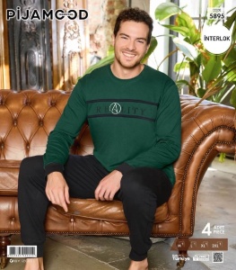 Pijama vatuita din bumbac pentru barbati cod x20377