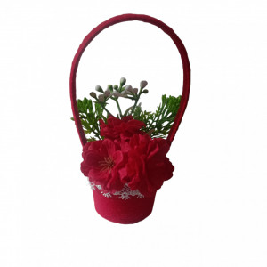 Aranjament floral superb lucrat manual cu flori de cires de sapun X142 - Img 1
