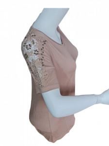 bluza eleganta de dama cu pietricele pe maneca cod n1402 - Img 2