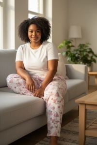 Pantaloni de pijama din bumbac pentru dama COD PNT-035
