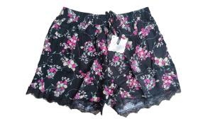 Pantaloni scurti inflorati din panza model nou cod x5310