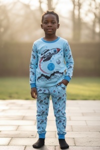 Pijama cu maneca lunga si pantaloni lungi din bumbac pentru copii COD PJ-131