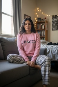 Pijama cu maneca lunga si pantaloni lungi din bumbac pentru dama COD PJ-227