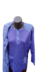 Pijama dama din bumbac cu maneca lunga cod x1511