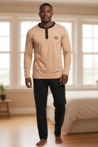 Pijama din bumbac cu maneca lunga pentru barbati COD PJ-024