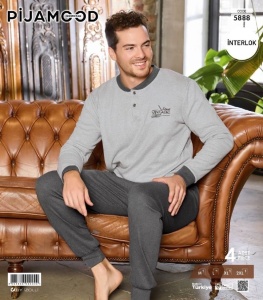 Pijama vatuita din bumbac pentru barbati cod x20374
