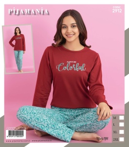 Pijama vatuita din bumbac pentru dama cod x20384
