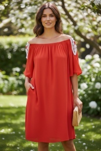 Rochie lunga de vara cu model floral elegant