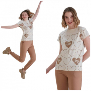 trening dama cu tricou si pantaloni lungi cod n2609