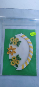 Felicitare cu floare si petale 3D lucrate manual cod k738 - Img 2