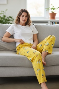 Pantaloni de pijama din bumbac pentru dama COD PNT-042