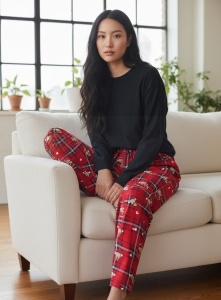 Pantaloni de pijama din catifea pentru dama COD PNT-002