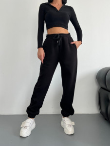 Pantaloni grosi de trening de dama cod T975 - Img 2