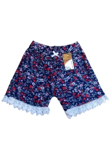 Pantaloni scurti inflorati din panza model nou cod x5311