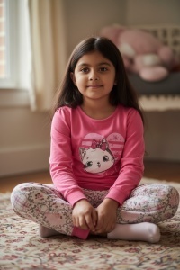 Pijama cu maneca lunga si pantaloni lungi din bumbac pentru copii COD PJ-158
