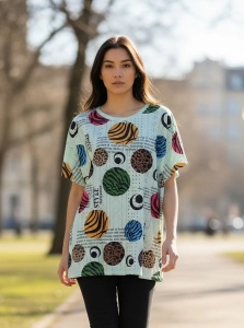 Bluza dama casual, lejera, cu maneca scurta, marimi pana la 6xl