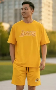 Compleu barbati de vara, tricou cu maneca scurta si pantaloni scurti