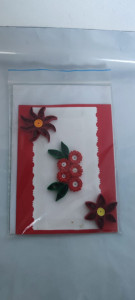 Felicitare cu floare si petale 3D lucrate manual cod k721 - Img 4