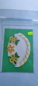 Felicitare cu floare si petale 3D lucrate manual cod k738 - Img 3