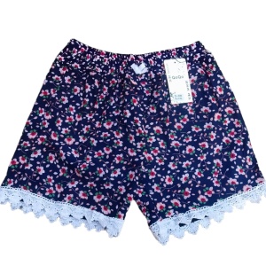 Pantaloni scurti inflorati din panza model nou cod x5322