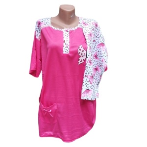 Pijama dama de vara cu maneca scurta si pantaloni 3 sfert cod x5302