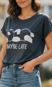 Tricou dama cu maneca scurta si imprimeu modern