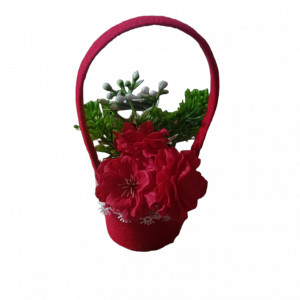 Aranjament floral superb lucrat manual cu flori de cires de sapun X135 - Img 1