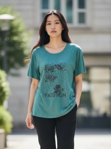 Bluza dama casual, lejera, cu maneca scurta, marimi pana la 6xl