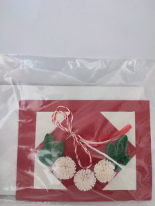 Felicitare cu floare si petale 3D lucrata manual cod 45996 - Img 2
