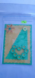 Felicitare cu floare si petale 3D lucrate manual cod k728 - Img 1