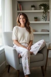 Pantaloni de pijama din bumbac pentru dama COD PNT-016