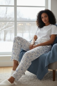 Pantaloni de pijama din bumbac pentru dama COD PNT-056