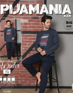 Pijama barbati din bumbac cod T1375 - Img 2