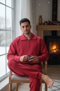 Pijama lunga din prosop pentru barbati COD PJ-386
