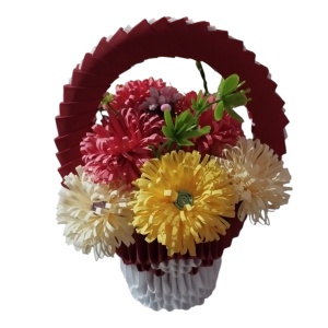 Aranjament floral deosebit lucrat manual din hartie cod x4932 - Img 2