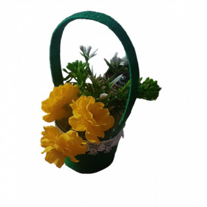 Aranjament floral superb lucrat manual cu flori de cires de sapun X136 - Img 1