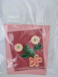Felicitare cu floare si petale 3D lucrata manual cod 45995 - Img 2