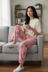 Pantaloni de pijama din catifea pentru dama COD PNT-003