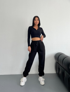Pantaloni grosi de trening de dama cod T972