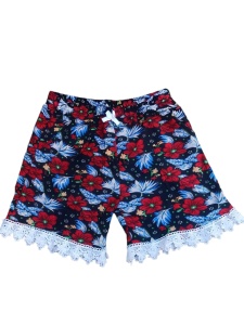 Pantaloni scurti inflorati din panza model nou cod x5324