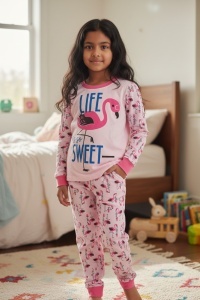 Pijama cu maneca lunga si pantaloni lungi din bumbac pentru copii COD PJ-149