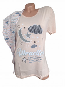 pijama dama cu maneca scurta cod p644 - Img 1