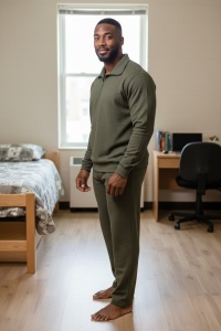 Pijama lunga din prosop pentru barbati COD PJ-383
